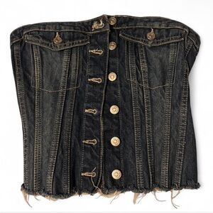 ZARA Women's Denim Corset Top